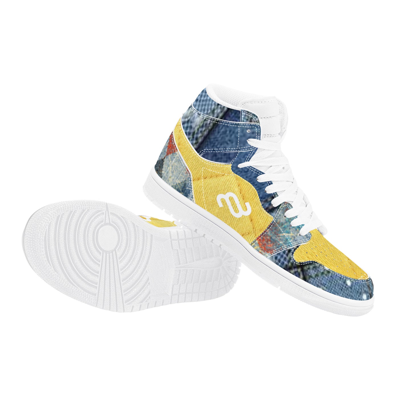 Money Bushae denim D17 High Top Synthetic Leather Sneaker