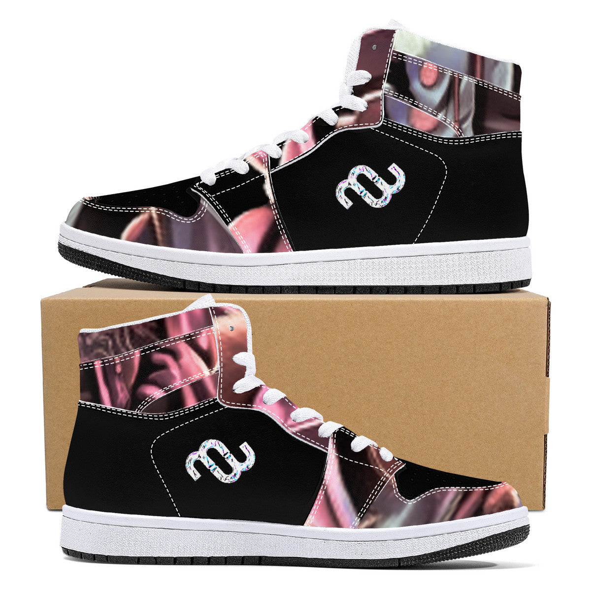 Money Bushae D16 High-Top Synthetic Leather Sneakers - White