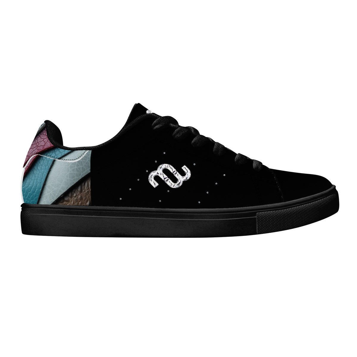 Money Bushae D27 Low-Top Synthetic Leather Sneakers - Black