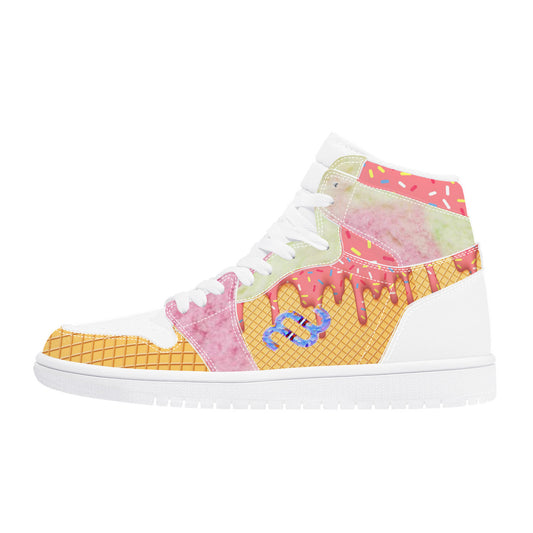 Money Bushae ice cream cone sherbet D17 High Top Synthetic Leather Sneaker