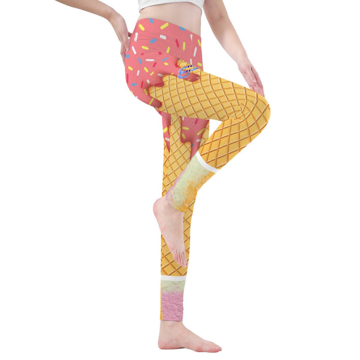 Money Bushae Ice cream sherbet D48 All-Over Print Yoga Leggings