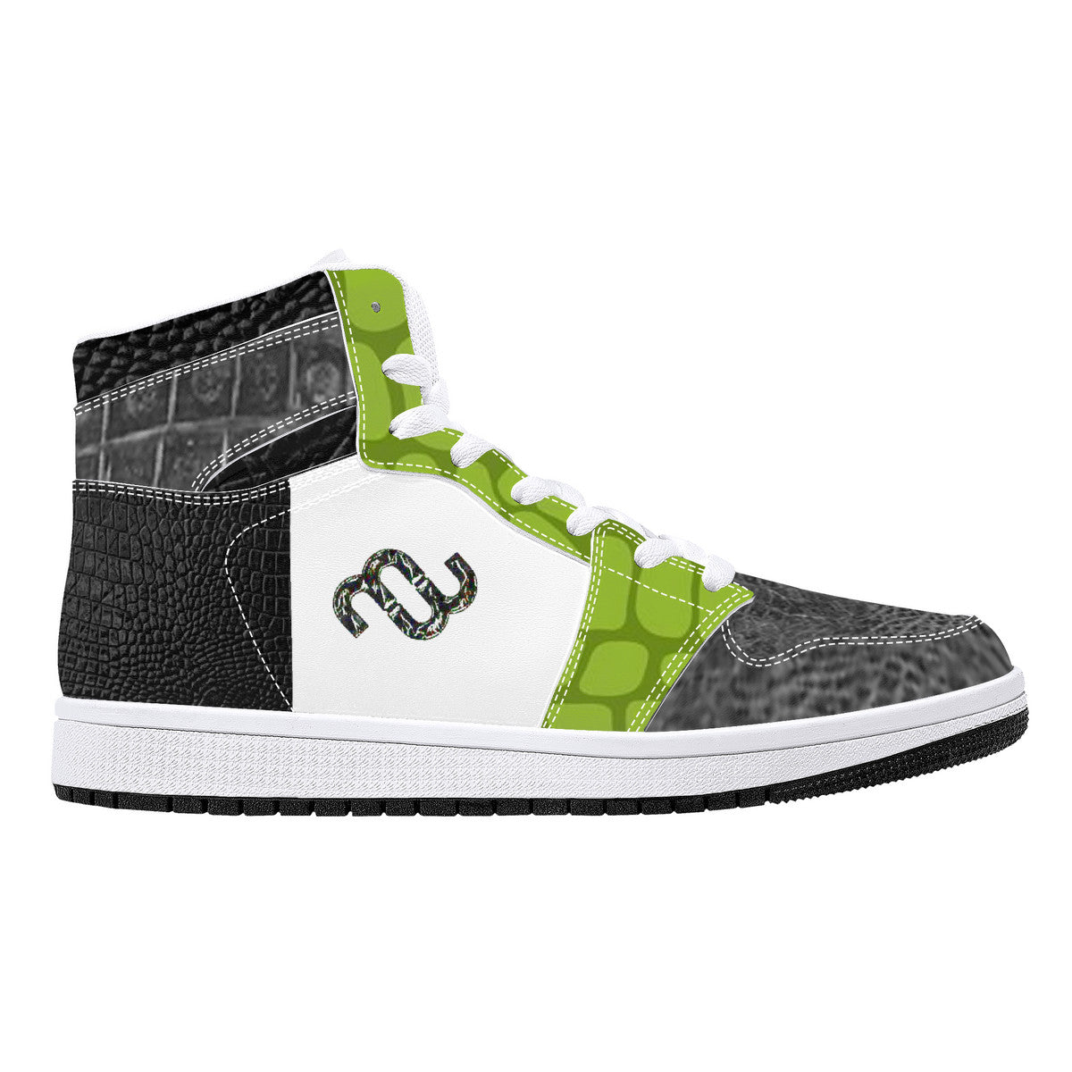 Money Bushae D16 High-Top Synthetic Leather Sneakers - White