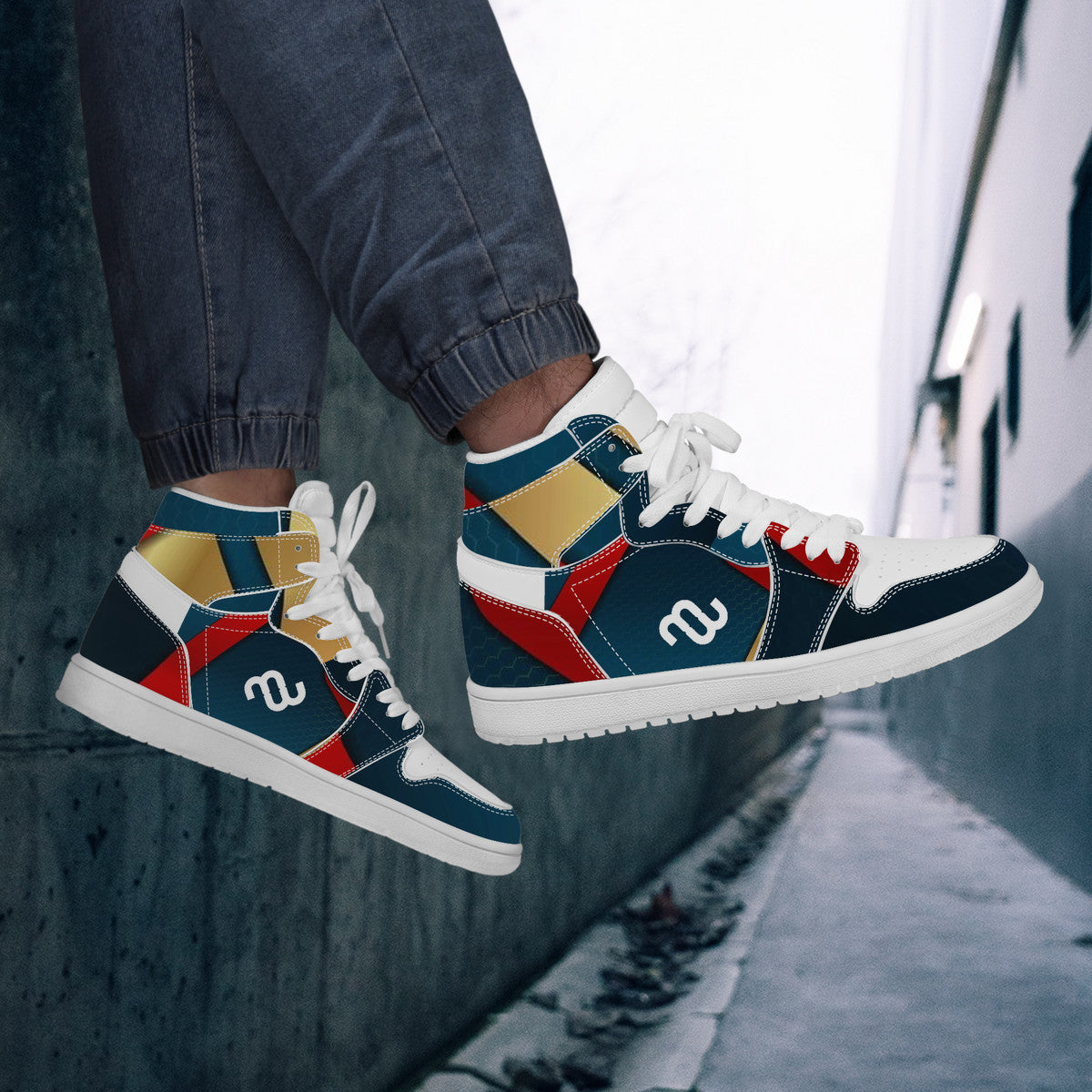 Money Bushae D17 High Top Synthetic Leather Sneaker