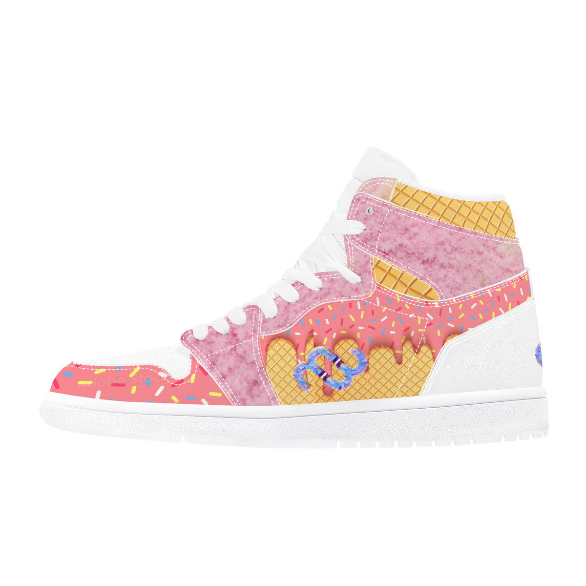 Money Bushae ice cream cone sherbet D17 High Top Synthetic Leather Sneaker