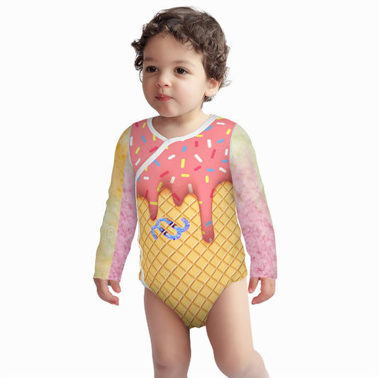 Money Bushae ice cream cone sherbet HC_C90 Baby Long-Sleeve Bodysuit