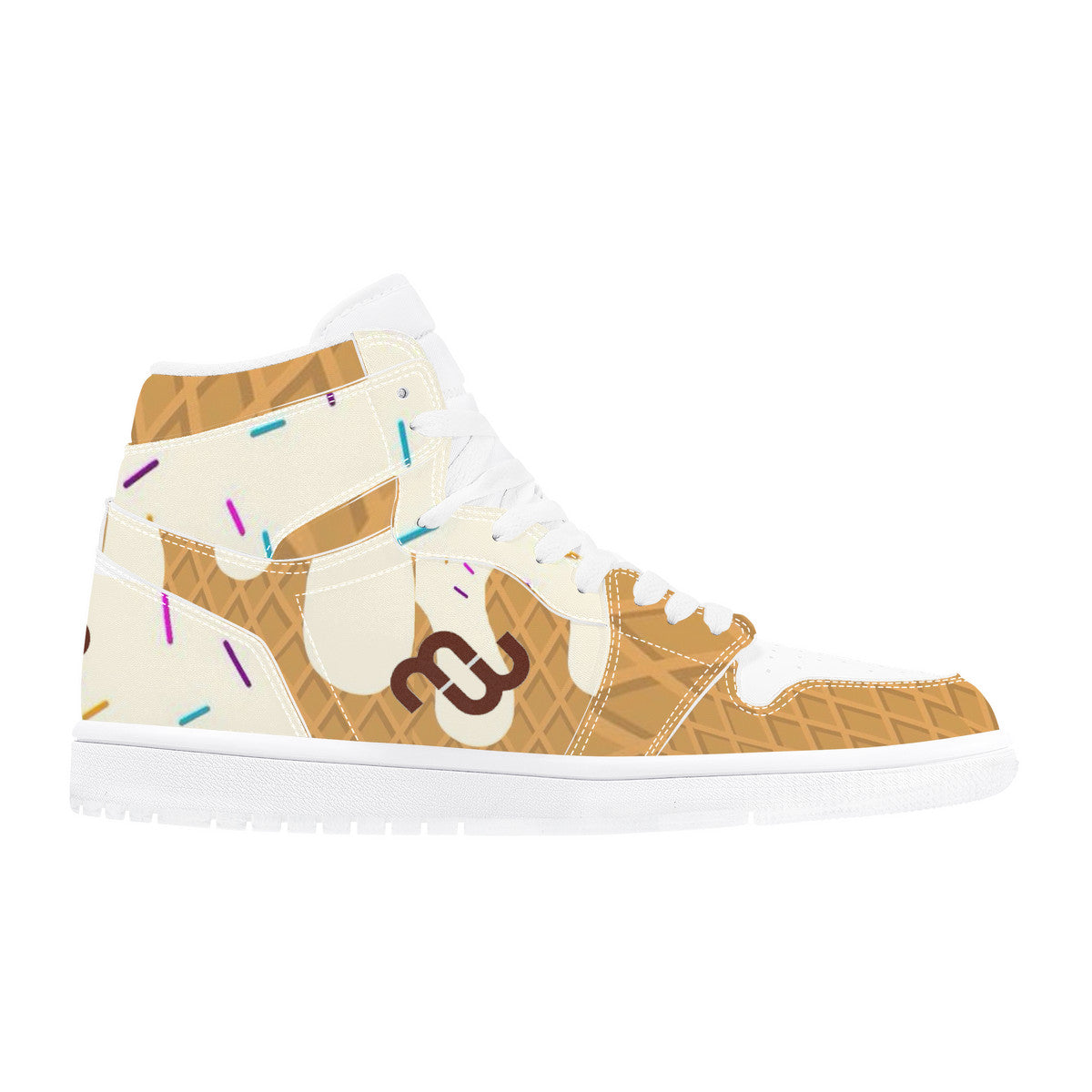 Money Bushae ice cream cone vanilla D17 High Top Synthetic Leather Sneaker