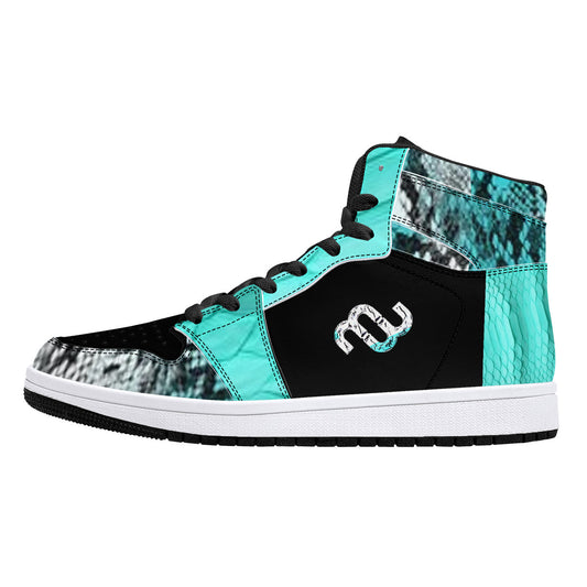 Money Bushae D16 High-Top Synthetic Leather Sneakers - Black