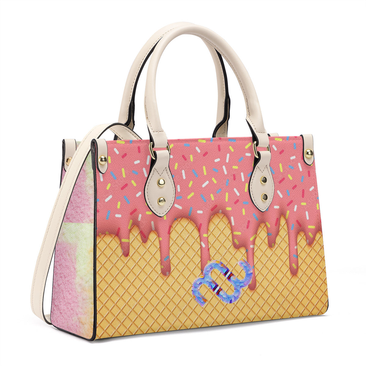 Money Bushae Ice cream sone sherbet SF_B3 Luxury Women PU Tote Bag - White