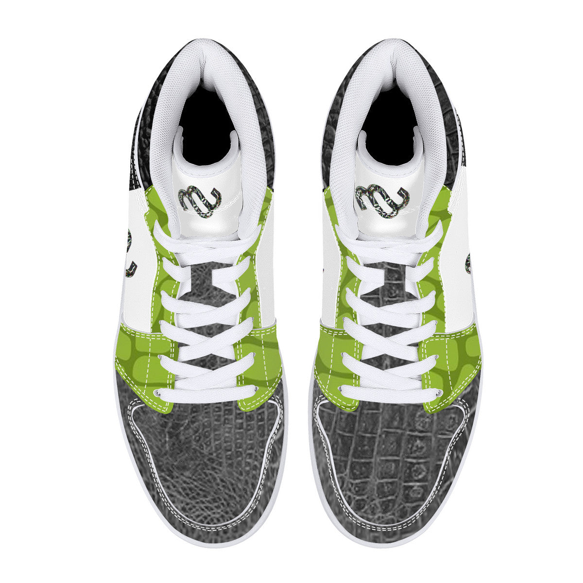 Money Bushae D16 High-Top Synthetic Leather Sneakers - White