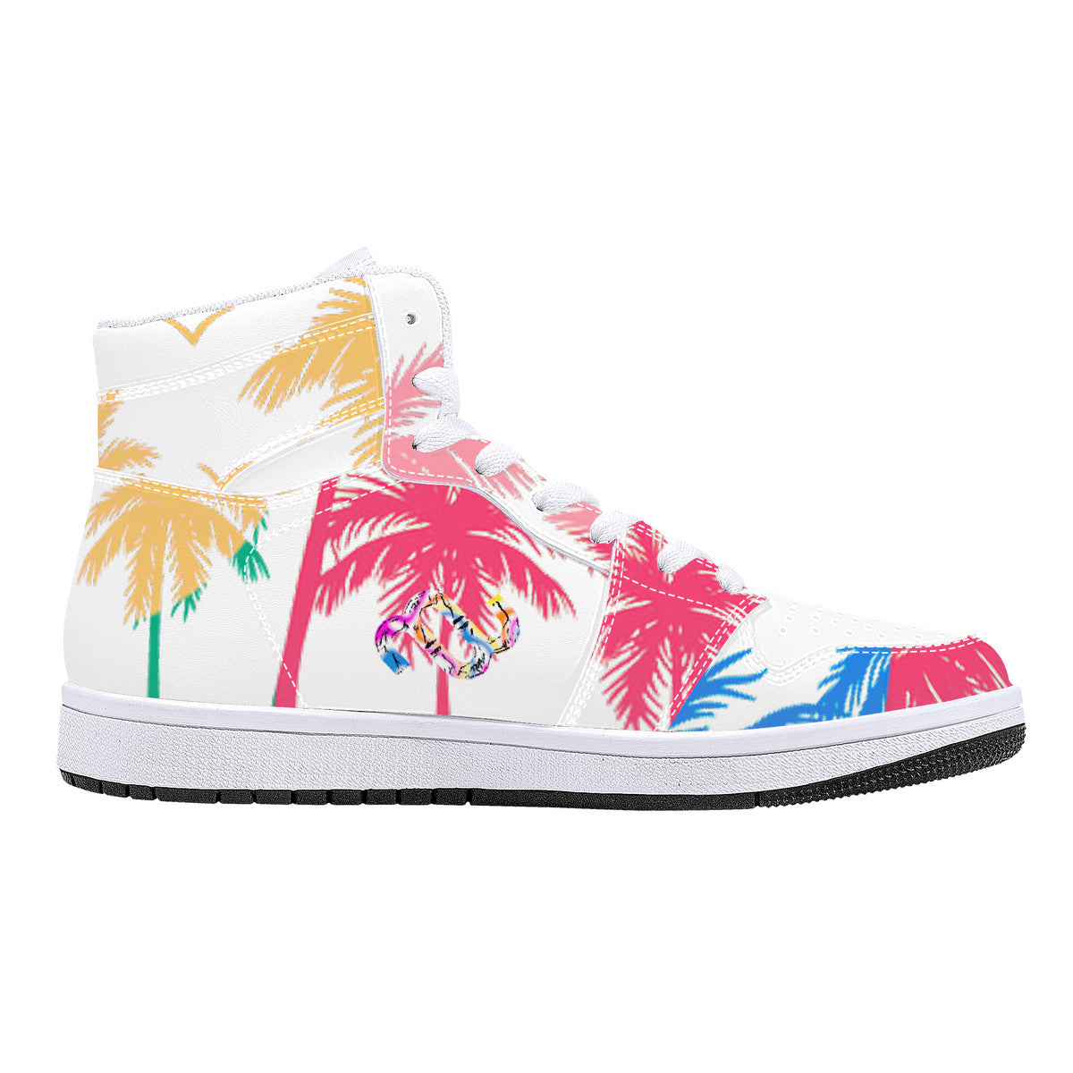 Money Bushae D16 High-Top Synthetic Leather Sneakers - White