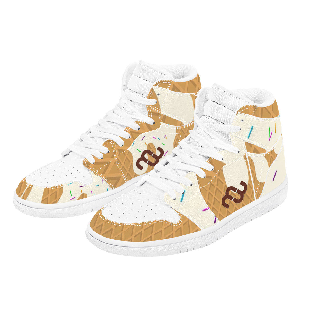 Money Bushae ice cream cone vanilla D17 High Top Synthetic Leather Sneaker