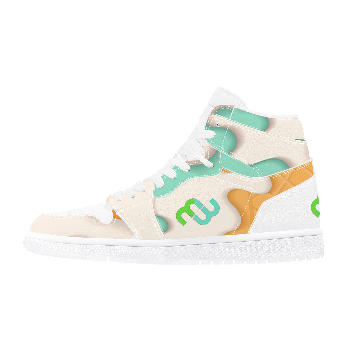 Money Bushae ice cream cone mint D17 High Top Synthetic Leather Sneaker