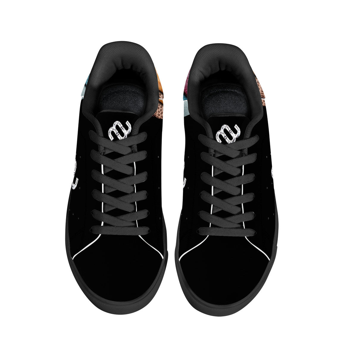 Money Bushae D27 Low-Top Synthetic Leather Sneakers - Black