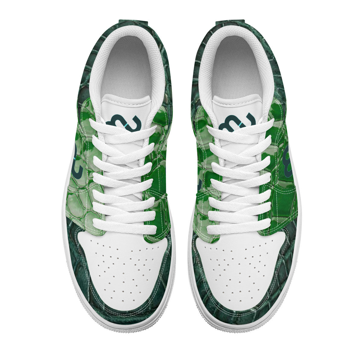 Money Bushae alligator green SF_S40 Unisex Low Top Skateboard Sneakers - White