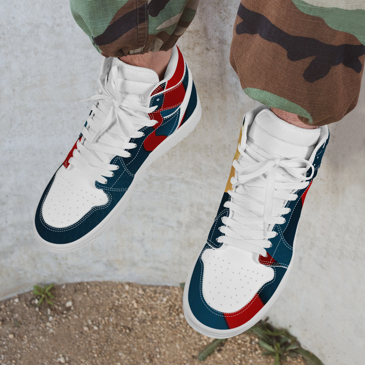 Money Bushae D17 High Top Synthetic Leather Sneaker