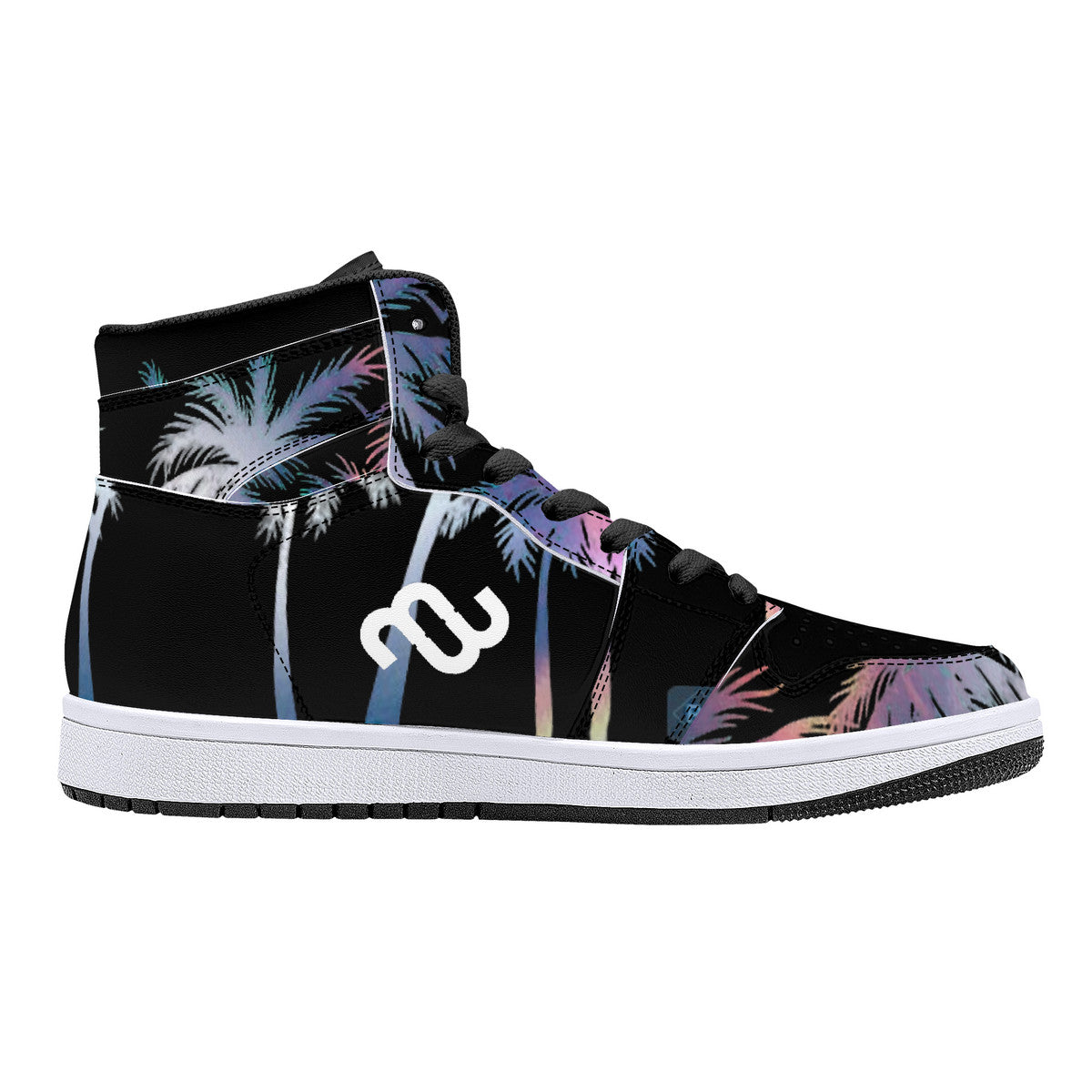 Money Bushae D16 High-Top Synthetic Leather Sneakers - Black