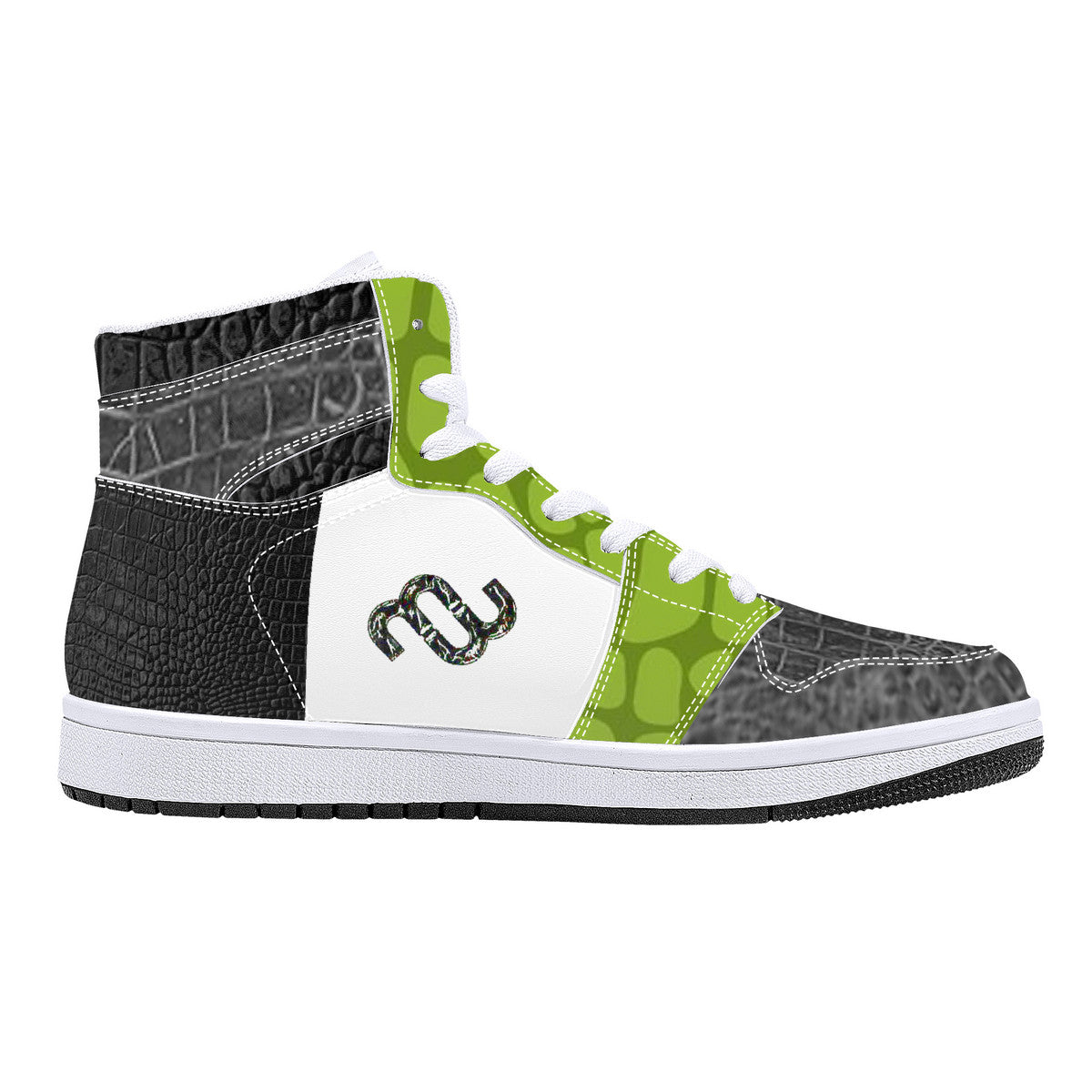 Money Bushae D16 High-Top Synthetic Leather Sneakers - White