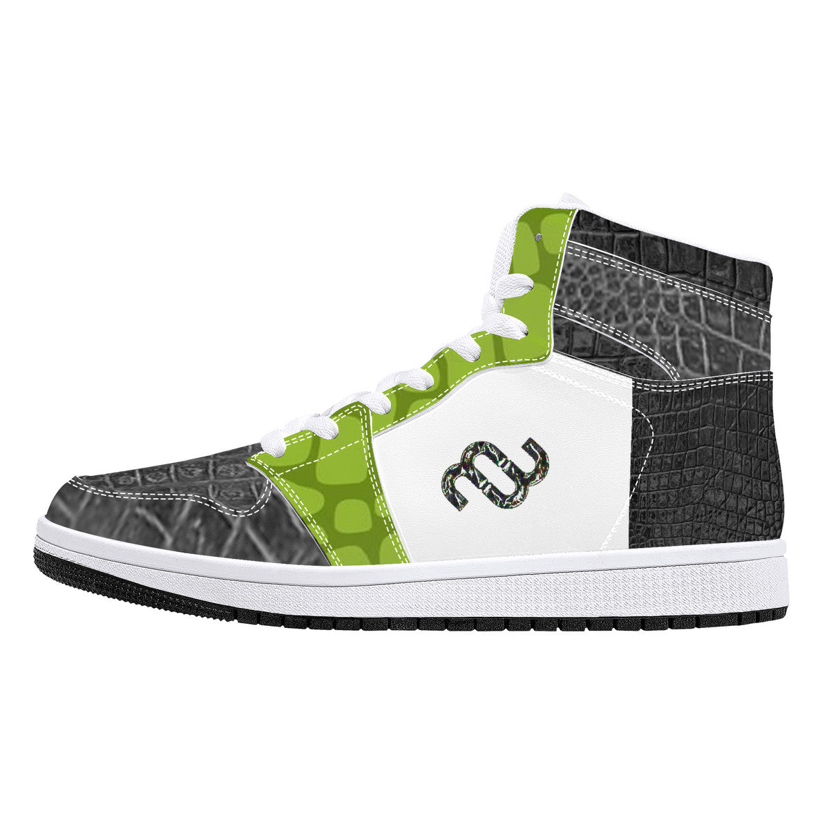 Money Bushae D16 High-Top Synthetic Leather Sneakers - White