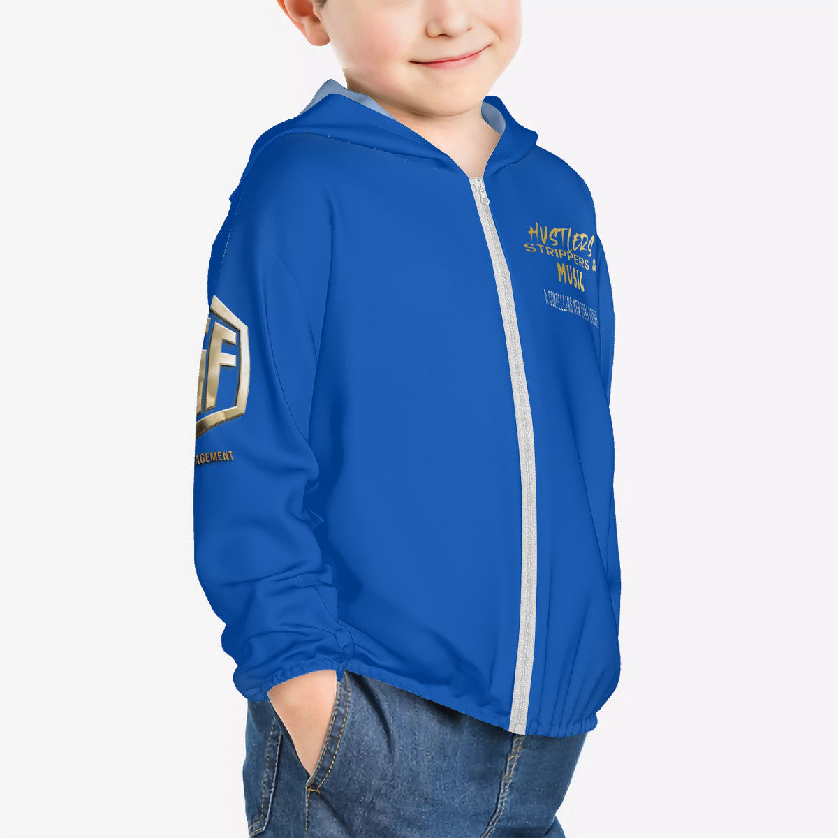 Hsm HC_F2 Kids Sun Protective Lightweight Zipper Hoodie