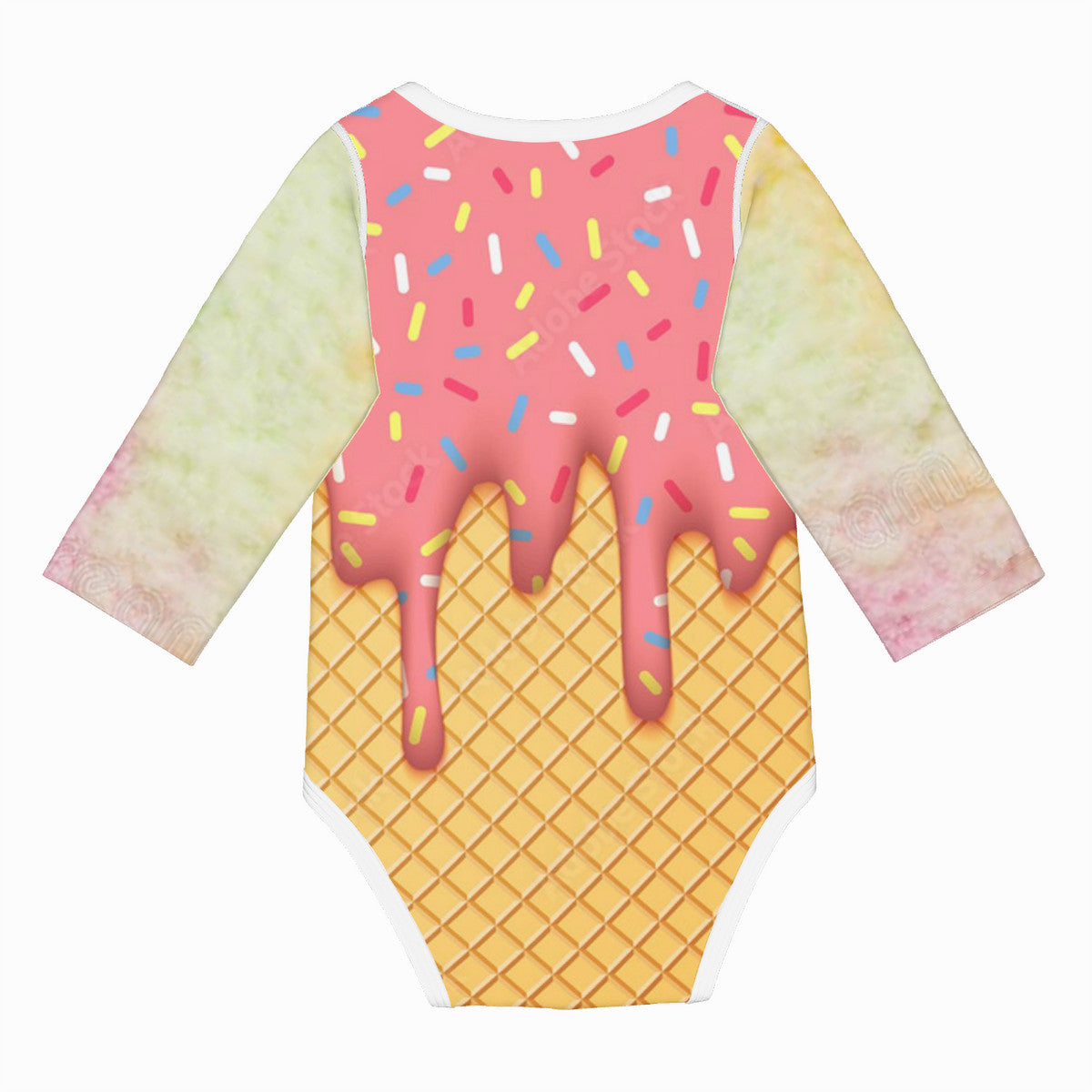 Money Bushae ice cream cone sherbet HC_C90 Baby Long-Sleeve Bodysuit