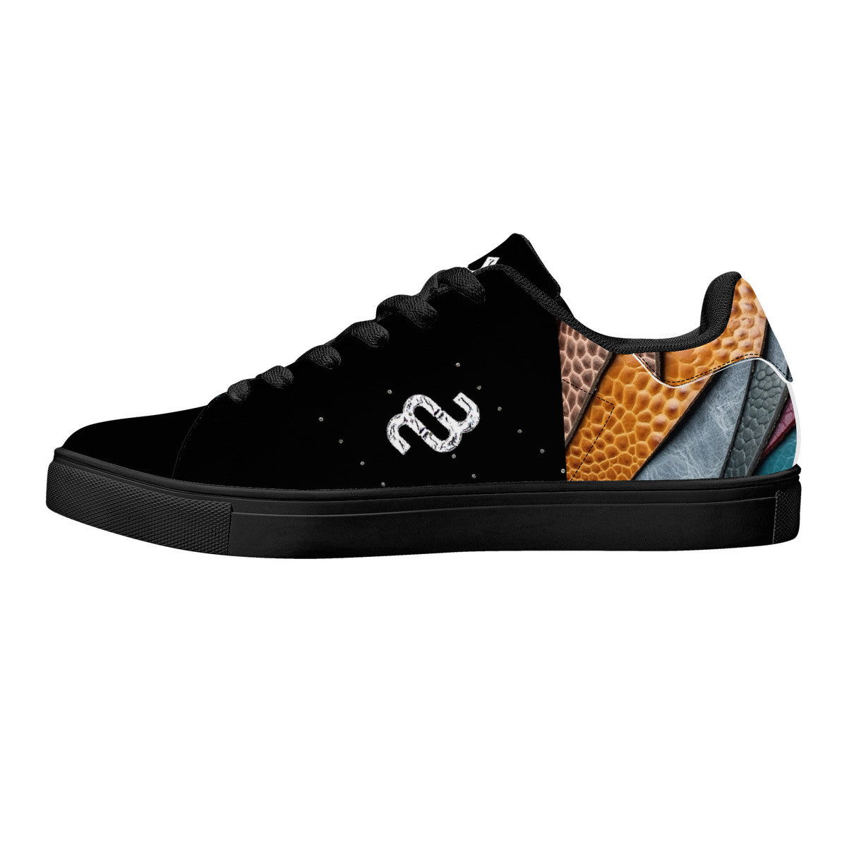 Money Bushae D27 Low-Top Synthetic Leather Sneakers - Black