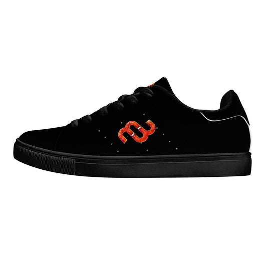 Money Bushae D27 Low-Top Synthetic Leather Sneakers - Black