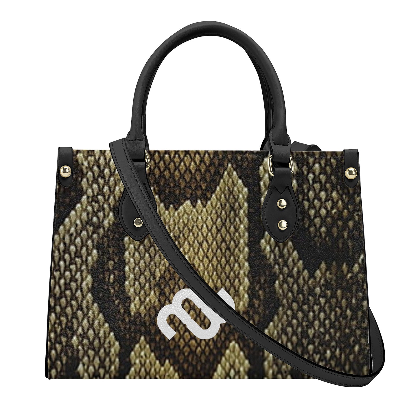 Money Bushae Snake Skin  SF_B3 Luxury Women PU Tote Bag - Black