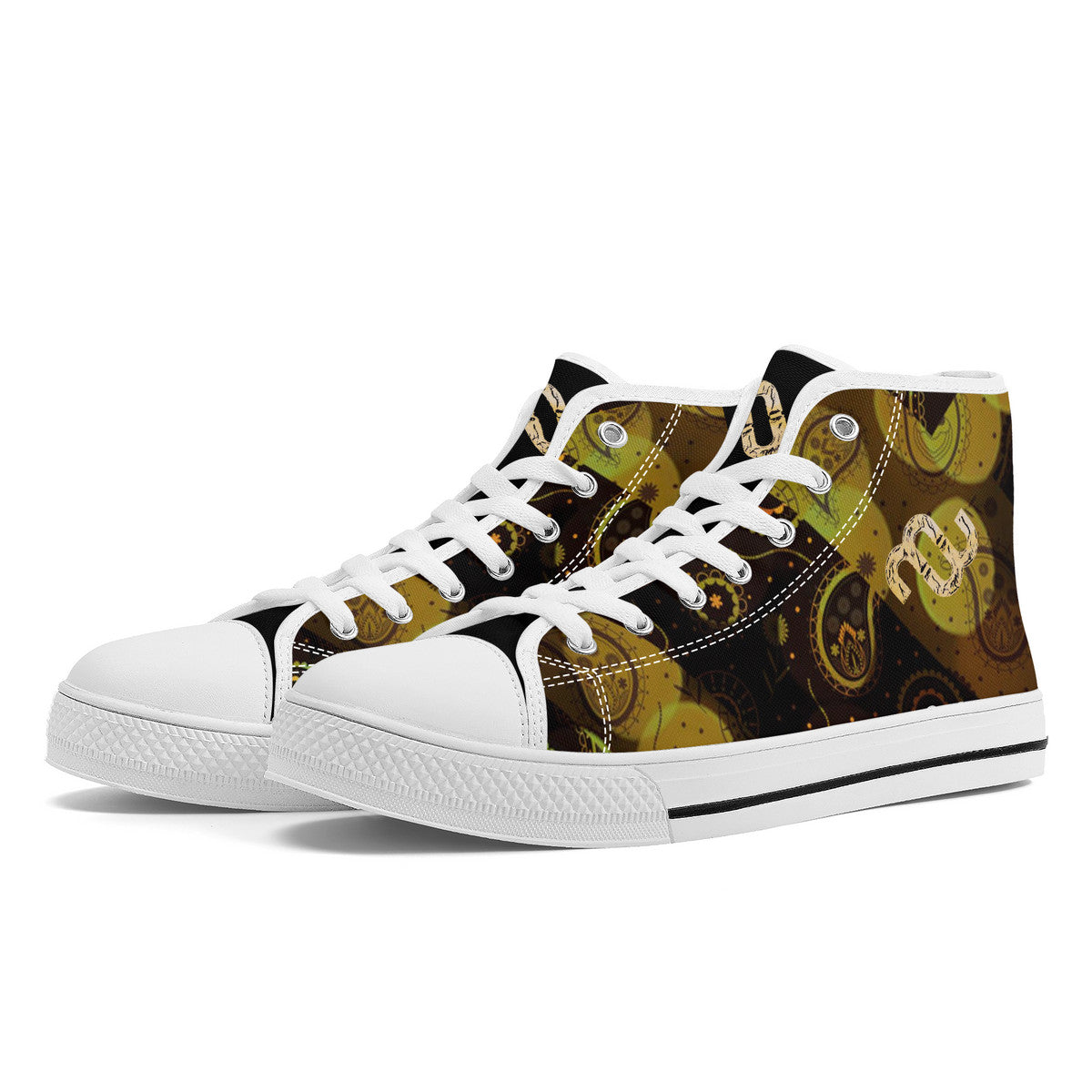 Money Bushae FWS High-Top Canvas Shoes With Customized Tongue - White