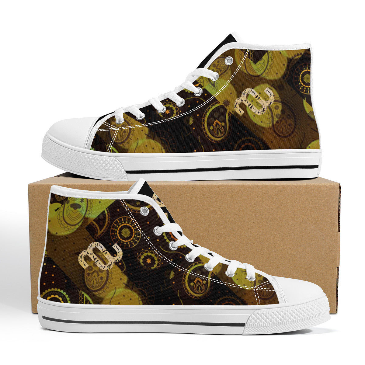 Money Bushae FWS High-Top Canvas Shoes With Customized Tongue - White