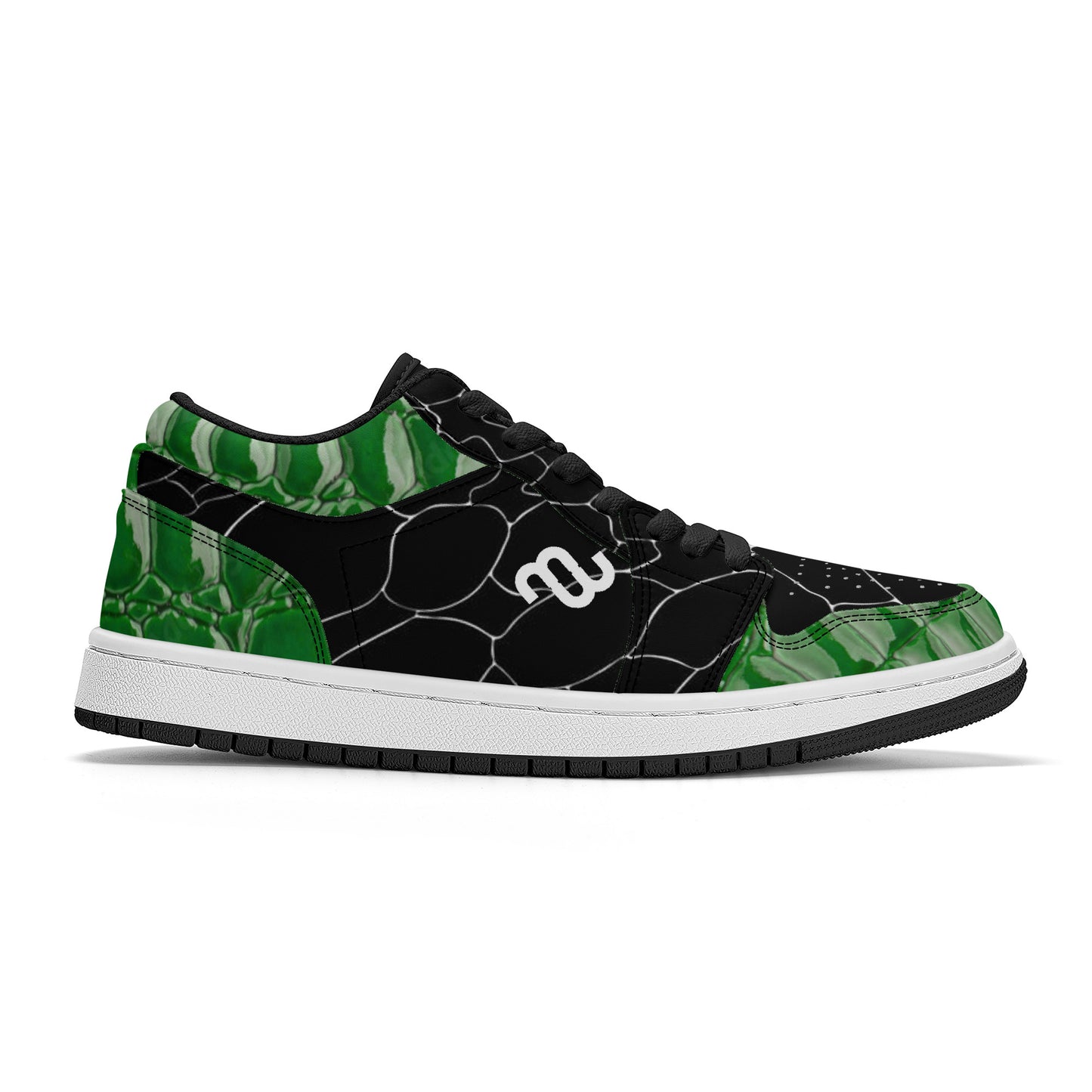 Money Bushae Gator Skin SF_S40 Unisex Low Top Skateboard Sneakers - Black