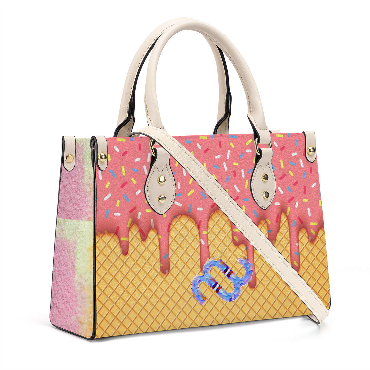 Money Bushae Ice cream sone sherbet SF_B3 Luxury Women PU Tote Bag - White