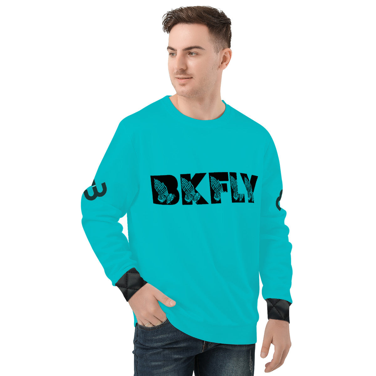 BKFLY Men's All Over Print Sweater