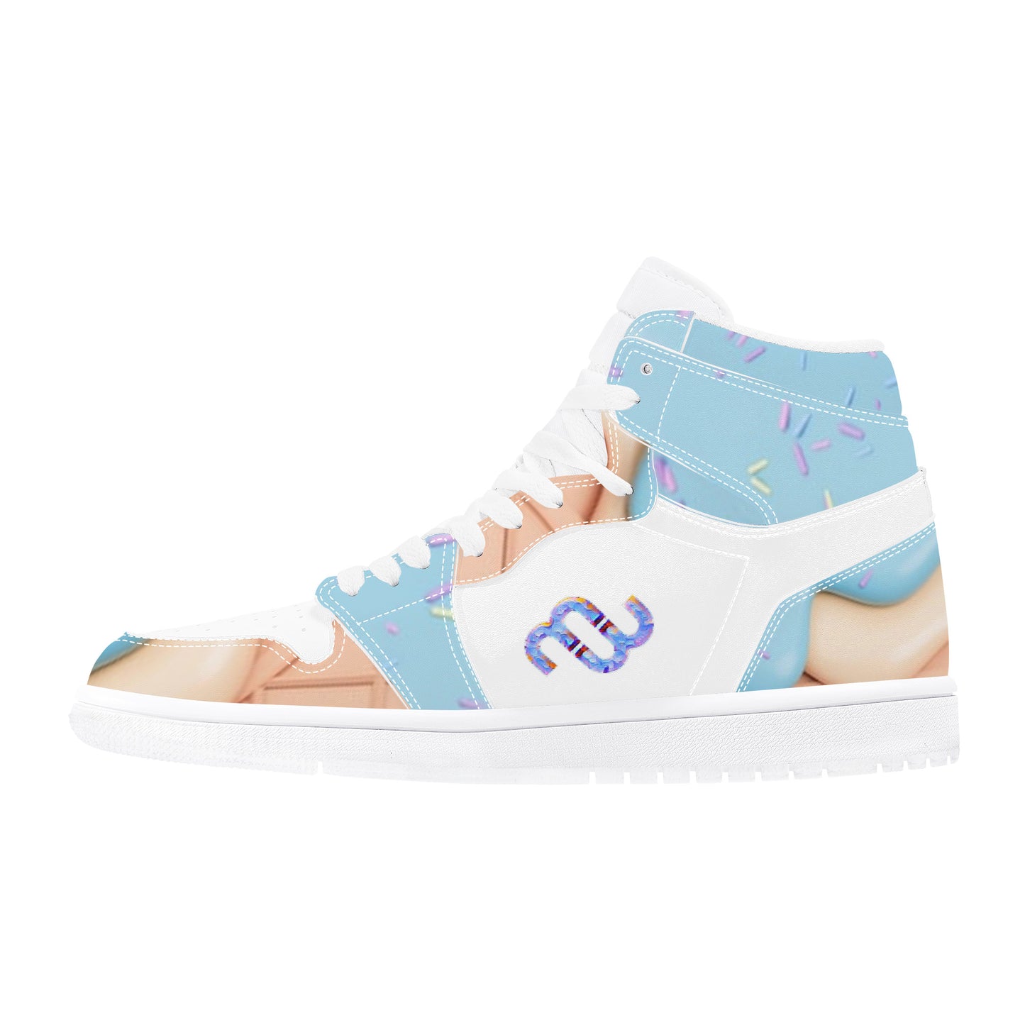 Money Bushae Ice Cream blue D17 High Top Synthetic Leather Sneaker