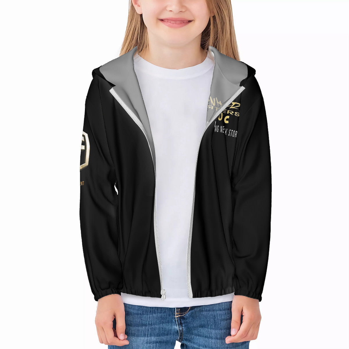 Hsm HC_F2 Kids Sun Protective Lightweight Zipper Hoodie