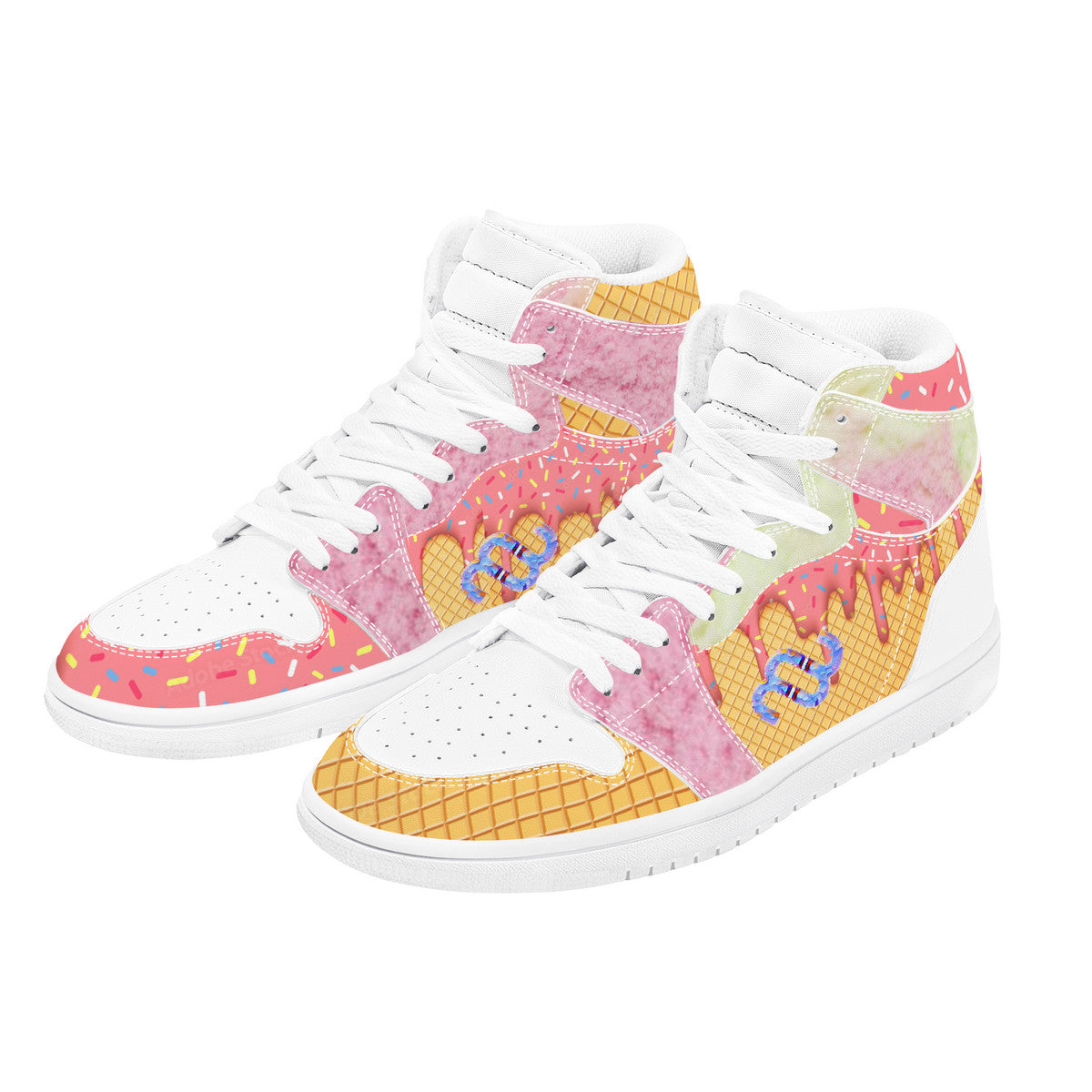 Money Bushae ice cream cone sherbet D17 High Top Synthetic Leather Sneaker