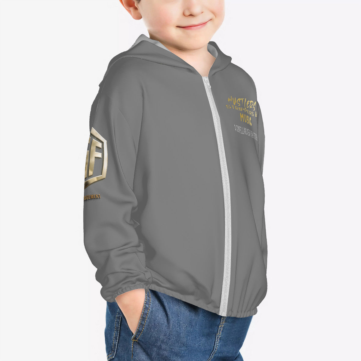 Hsm HC_F2 Kids Sun Protective Lightweight Zipper Hoodie