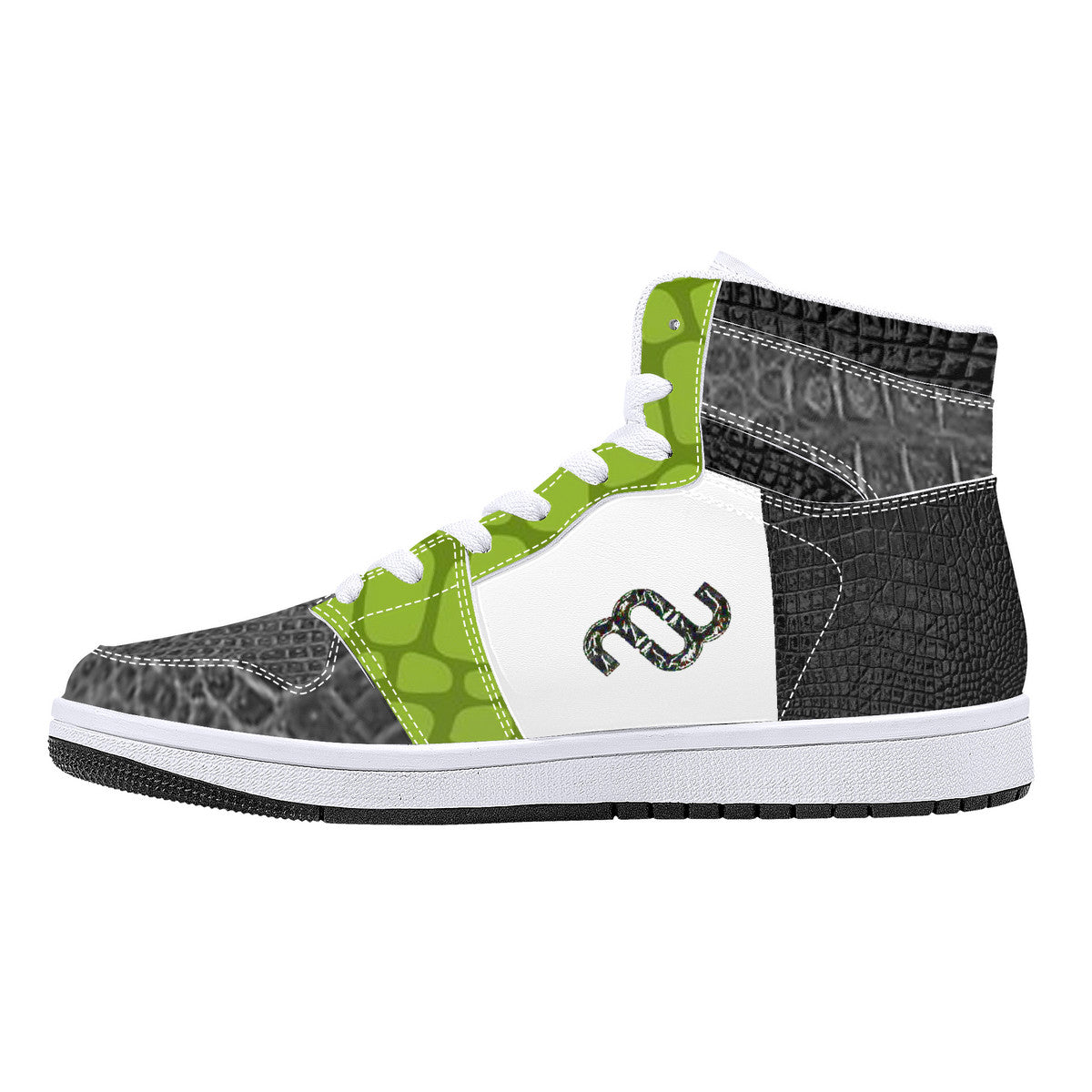 Money Bushae D16 High-Top Synthetic Leather Sneakers - White