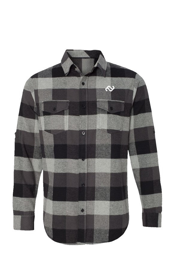 MB Long Sleeve Flannel Grey And Black