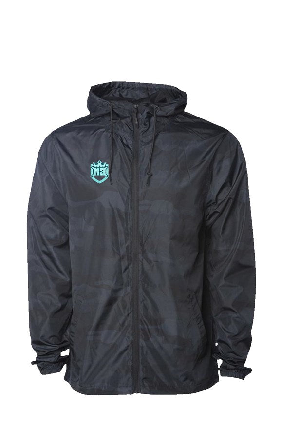 Black Camo Water Resistant Windbreaker