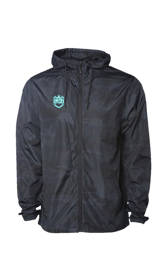 Black Camo Water Resistant Windbreaker