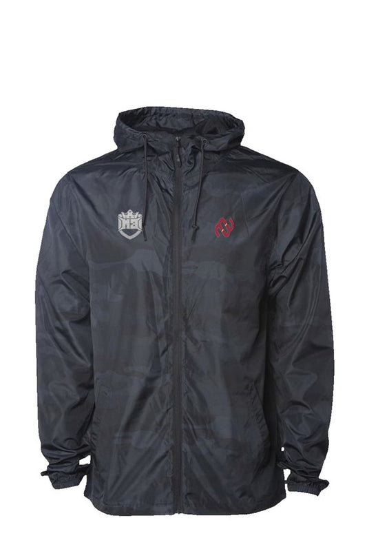 Black Camo Water Resistant Windbreaker