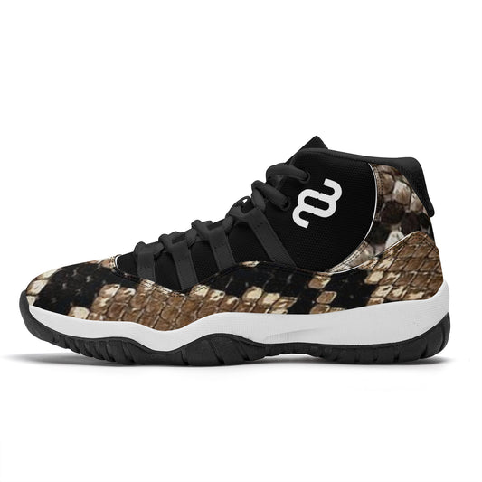 Money Bushae Snake skin SF_S38 High Top Air Retro Sneakers - Black