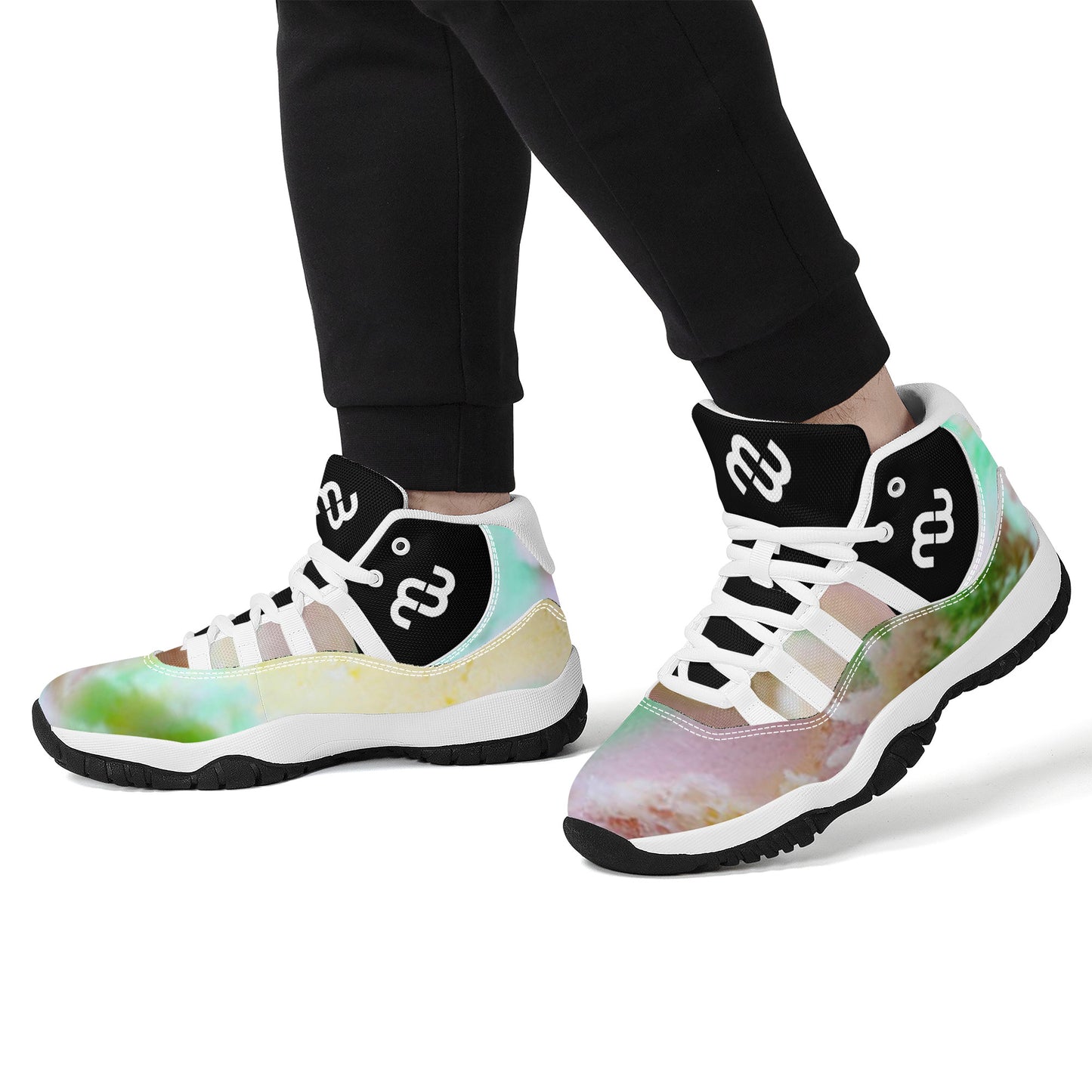 Money Bushae SF_S38 High Top Air Retro Sneakers - White