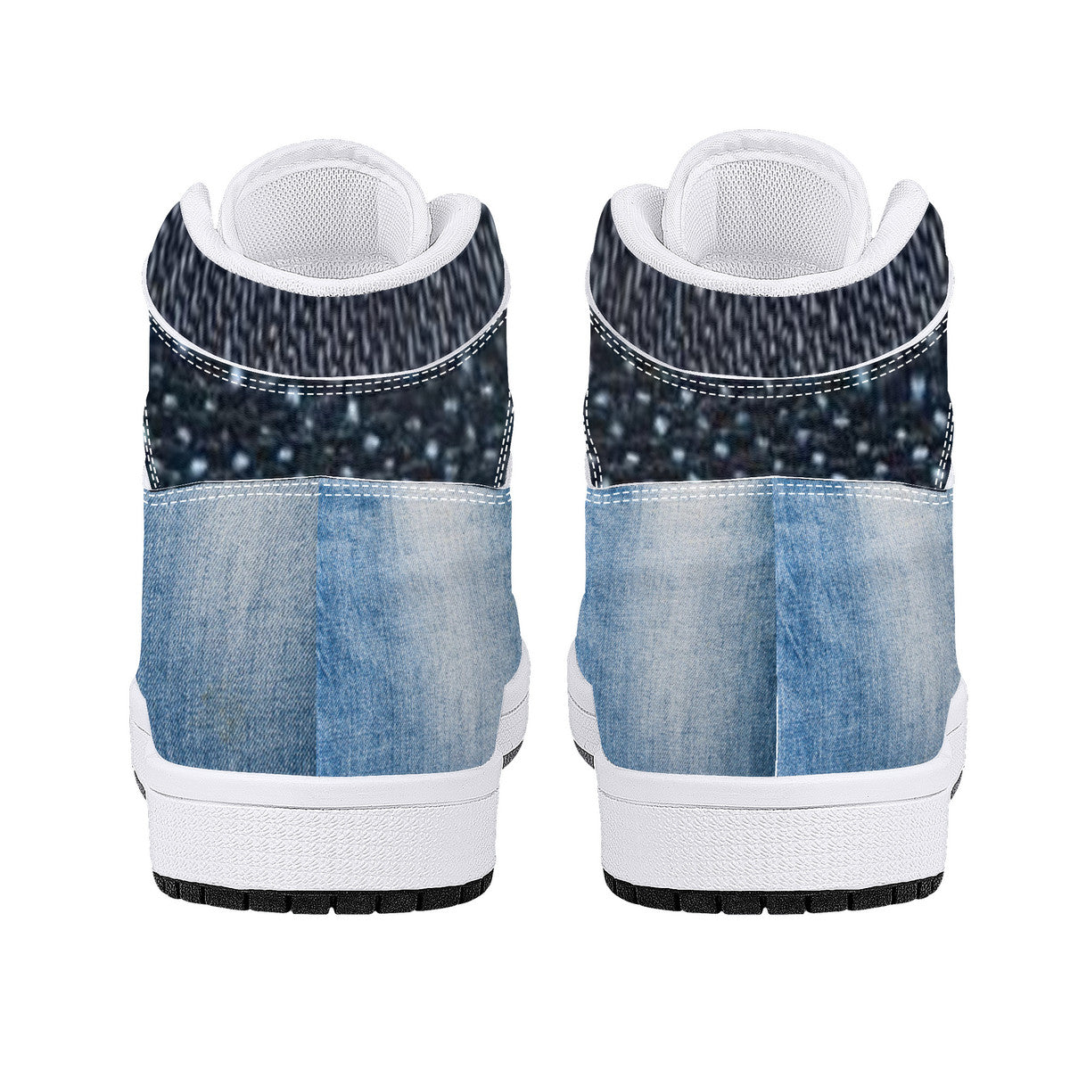 Denim Money Bushae D16 High-Top Synthetic Leather Sneakers - White