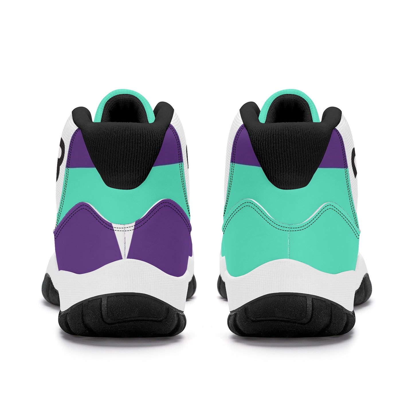 Money Bushae SF_S38 High Top Air Retro Sneakers - purple and turquoise