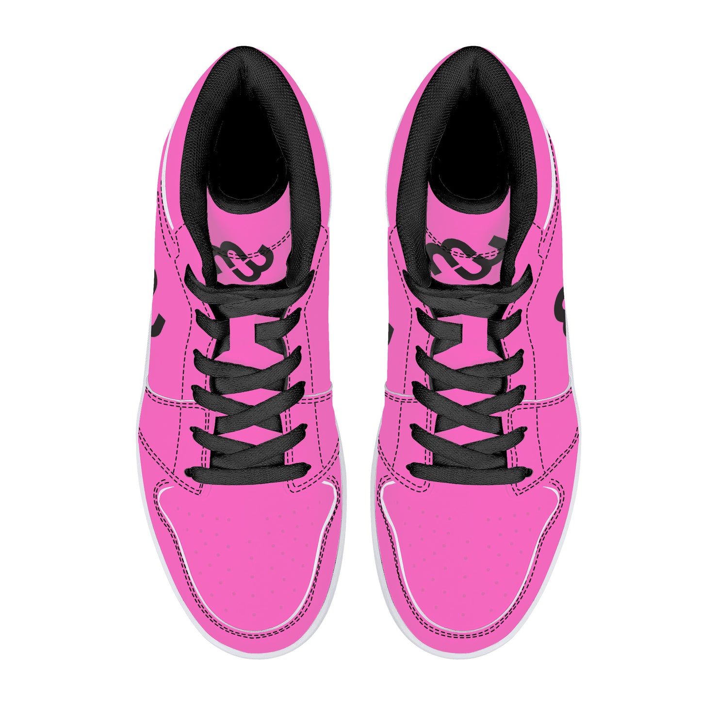 Money Bushae D16 High-Top Synthetic Leather Sneakers - Black Pink