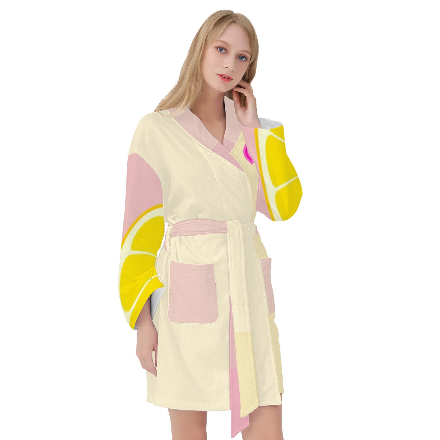 Money Bushae D52 Bath Robes Lemonade Pink and Yellow