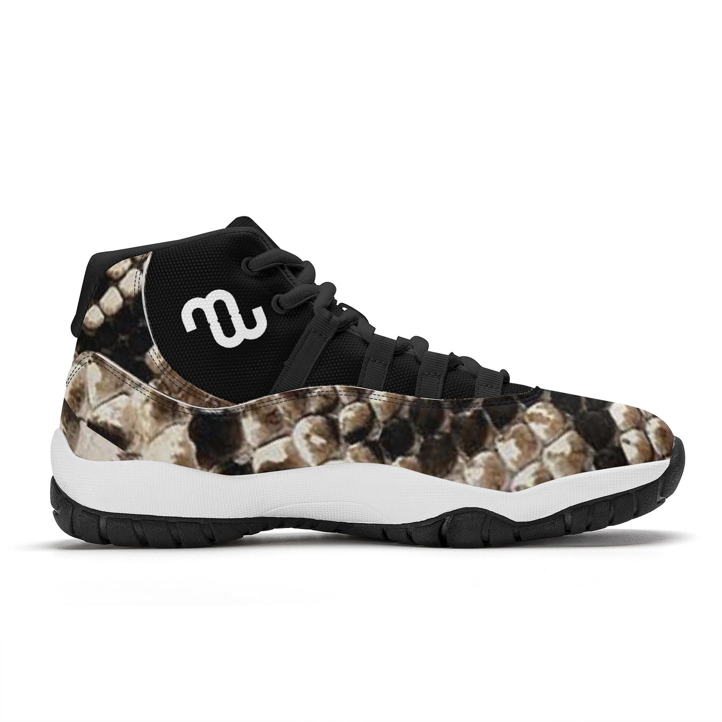 Money Bushae Snake skin SF_S38 High Top Air Retro Sneakers - Black