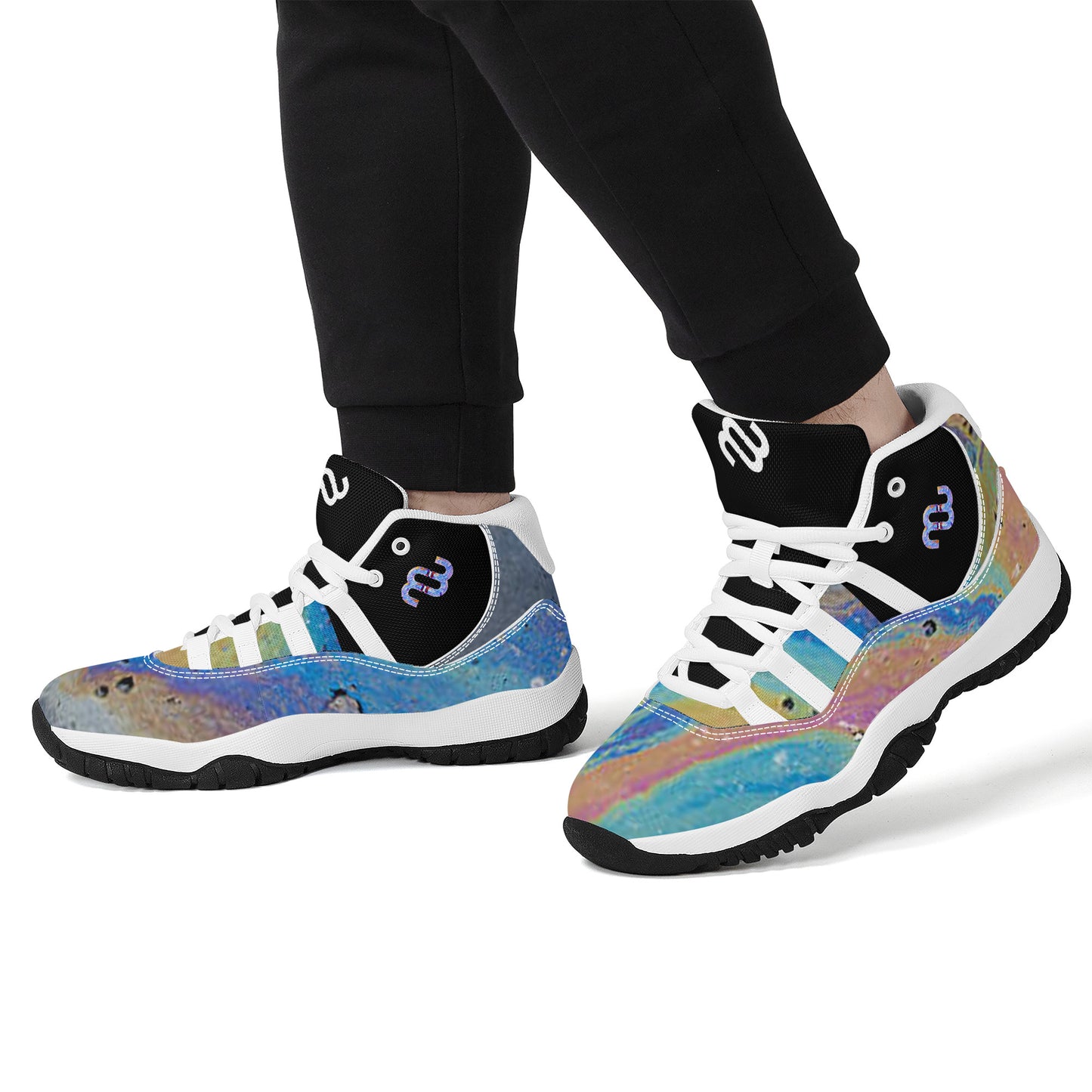 MB Sherbert SF_S38 High Top Air Retro Sneakers - White