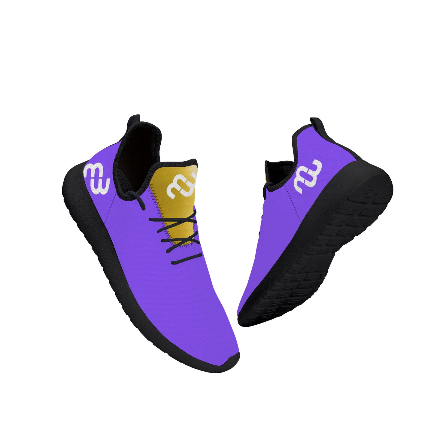 Money Bushae SF_F39 Lightweight Mesh Knit Sneaker - Black Purple Gold